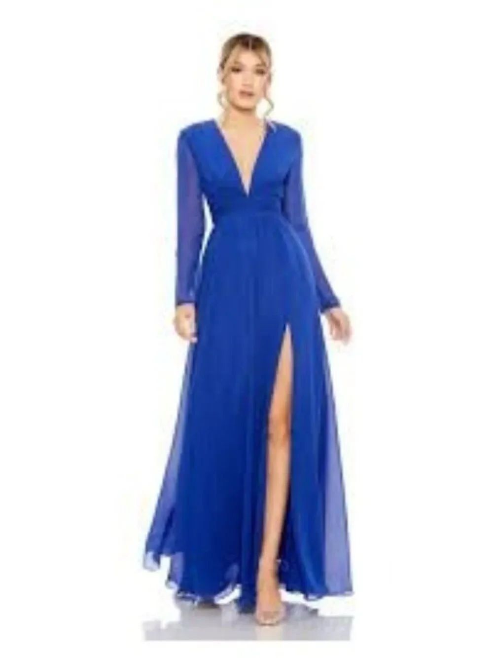 Leena For Mac Duggal Women's Blue Manhattan Dress Size 8
